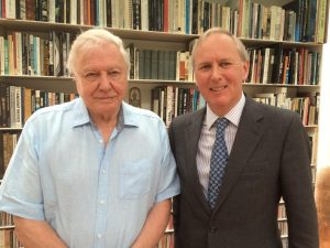 sir david attenborough and charlie mahew OBE